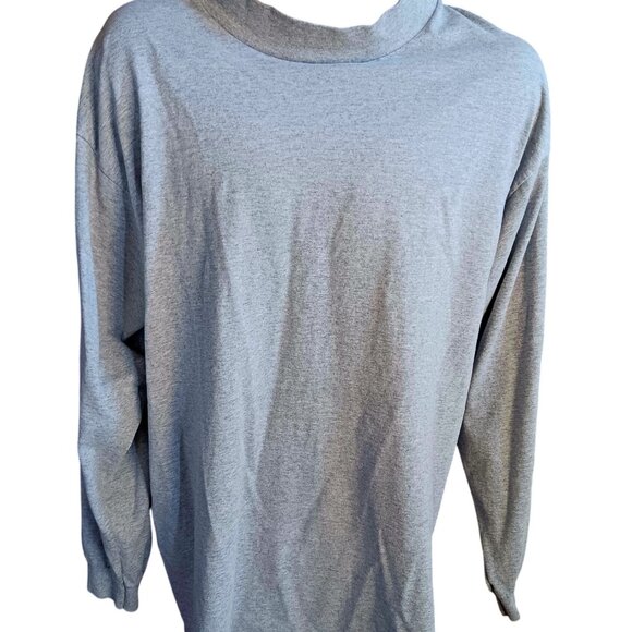 XL Vintage Men's T-shirt USA Olympic Apparel Long-Sleeve Mock Neck Gray Pullover - Picture 1 of 6